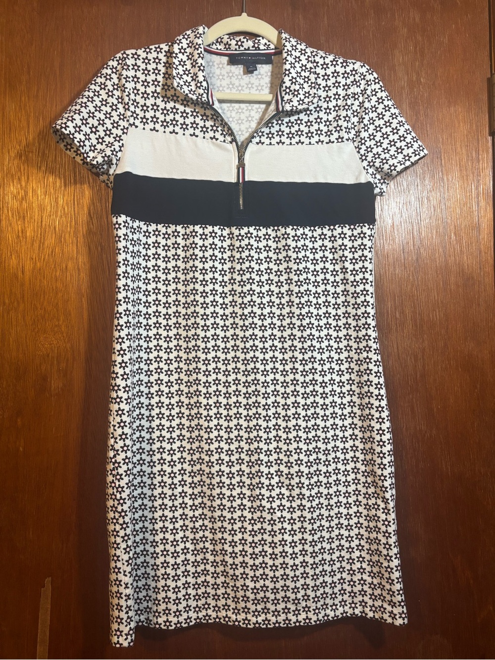 Tommy Hilfiger Navy, Red, and White Short Sleeve Polo Dress